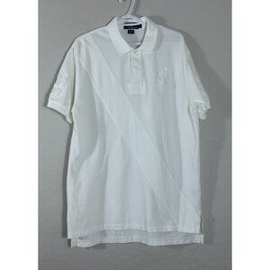 VTG Polo Ralph Lauren Big Logo #3 Rugby Polo Shirt Y2K Large All White Big Pony